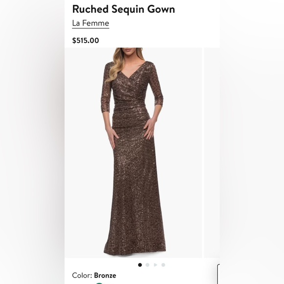 La Femme Dresses & Skirts - La Femme : Ruched Sequin Gown Mother of the Bride/Groom